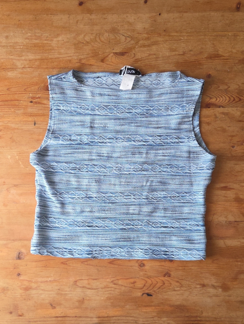 Mariposa Boat Neck Striped Diamond Space Dye Tank Top M Vintage 90s Y2K